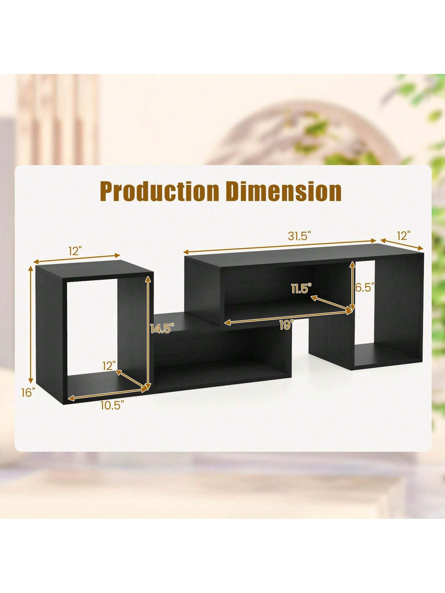 Lifezeal 2 PCS Adjustable TV Stands with Storage Cubes for Tvs up to 55 Inches Cabinets