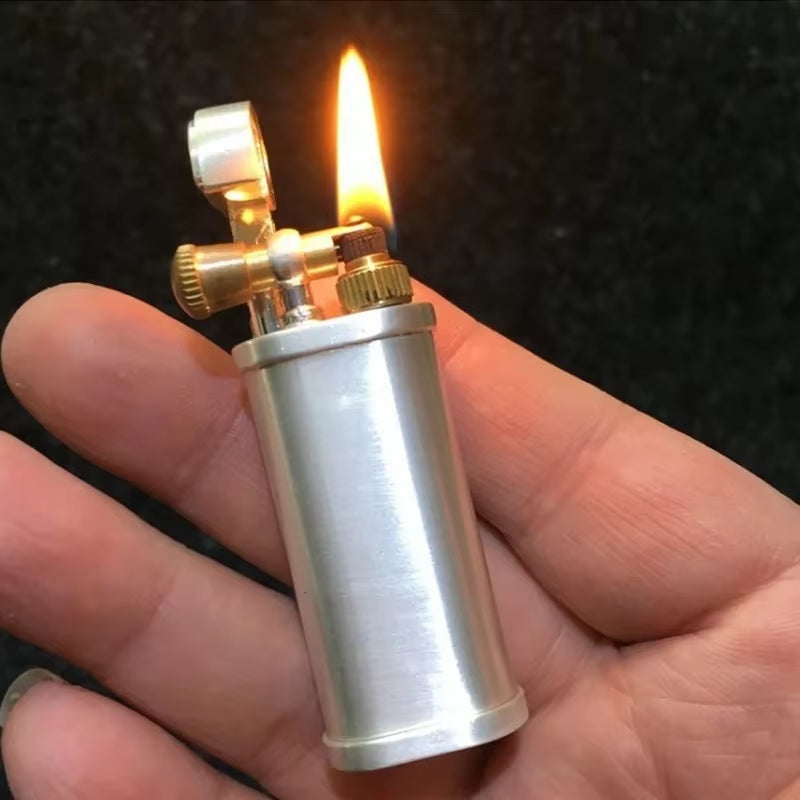 2024Tang Grass Vintage Flint Kerosene Lighters Flame Retro Metal Grinding Wheel Petrol Cigarette Cool Lighters Creative Gadgets