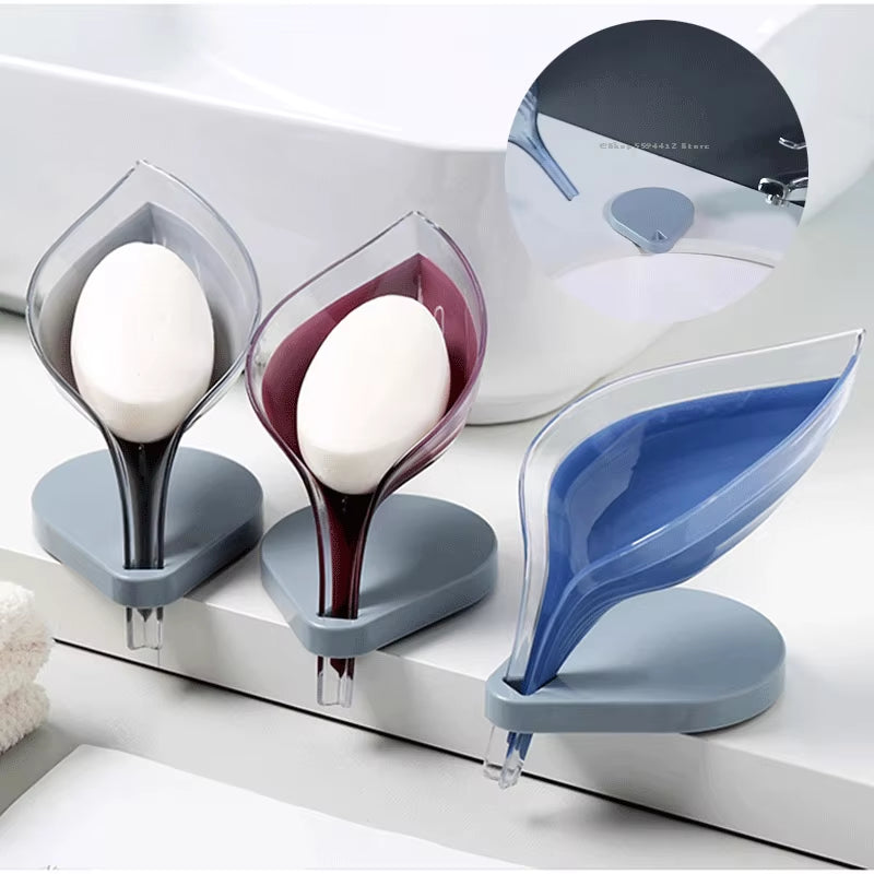 Leaf Shape Soap Box Bathroom Soap Holder Dish Storage Plate Tray Bathroom Soap Holder Case Bathroom Supplies Bathroom Gadgets