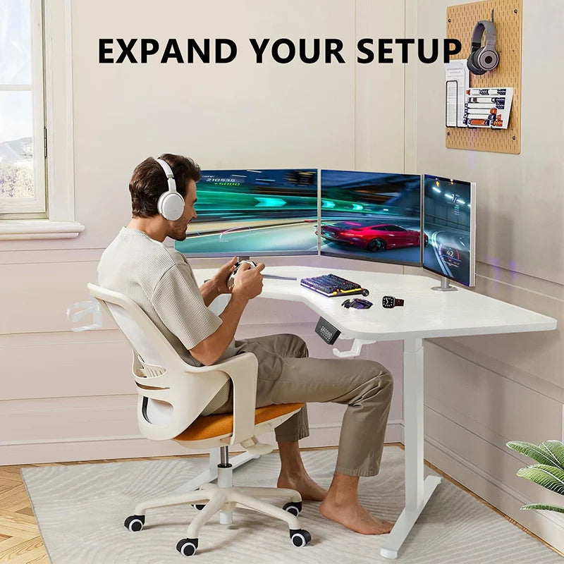 Computer Desk Gaming Desk L-Shaped Corner Lift Desk Writing Desk Black Lift Desk Suitable for Small Spaces in Home Offices
