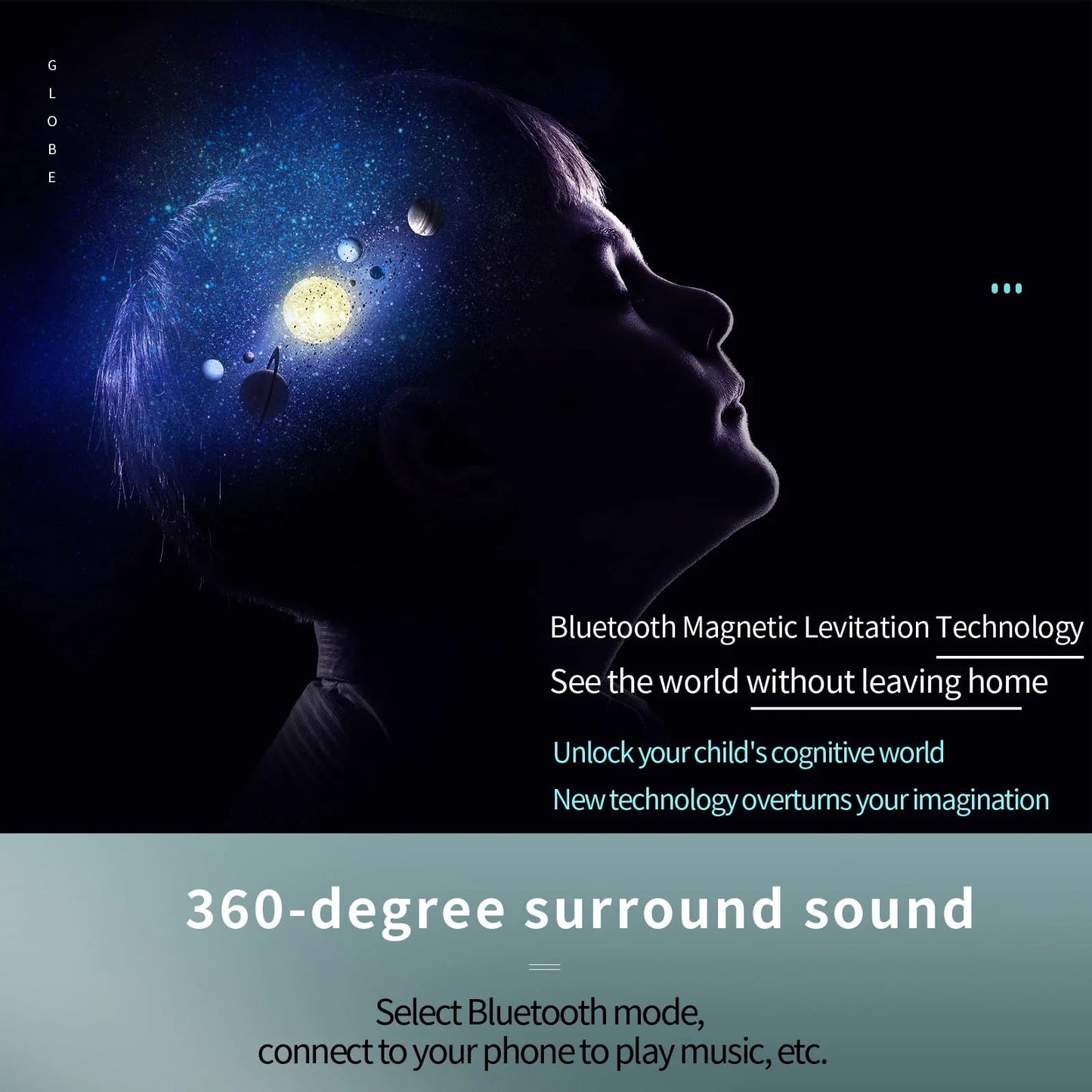 Magnetic Levitation Bluetooth Speaker Constellation Lamp Spinning Floating World Globe for Kids Learning or Men Boss Office Desk Accessories Decor,Cool Tech Gadgets Unique Desk Toy Gift for Teens