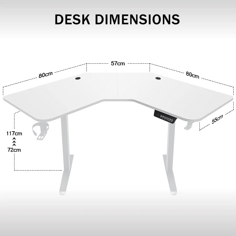Computer Desk Gaming Desk L-Shaped Corner Lift Desk Writing Desk Black Lift Desk Suitable for Small Spaces in Home Offices