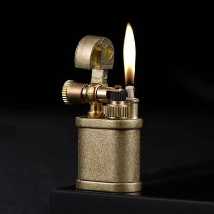 2024Tang Grass Vintage Flint Kerosene Lighters Flame Retro Metal Grinding Wheel Petrol Cigarette Cool Lighters Creative Gadgets