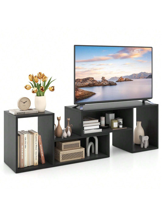 Lifezeal 2 PCS Adjustable TV Stands with Storage Cubes for Tvs up to 55 Inches Cabinets