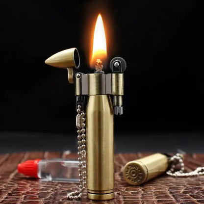 2024Tang Grass Vintage Flint Kerosene Lighters Flame Retro Metal Grinding Wheel Petrol Cigarette Cool Lighters Creative Gadgets