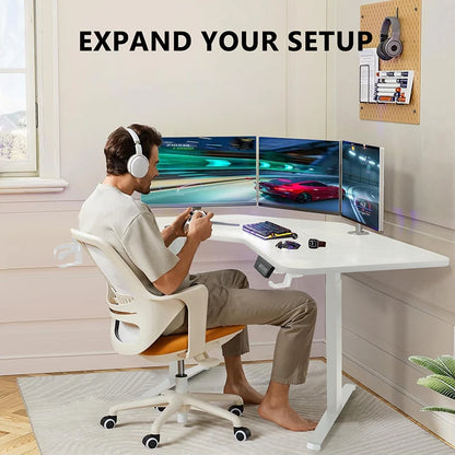 Computer Desk Gaming Desk L-Shaped Corner Lift Desk Writing Desk Black Lift Desk Suitable for Small Spaces in Home Offices