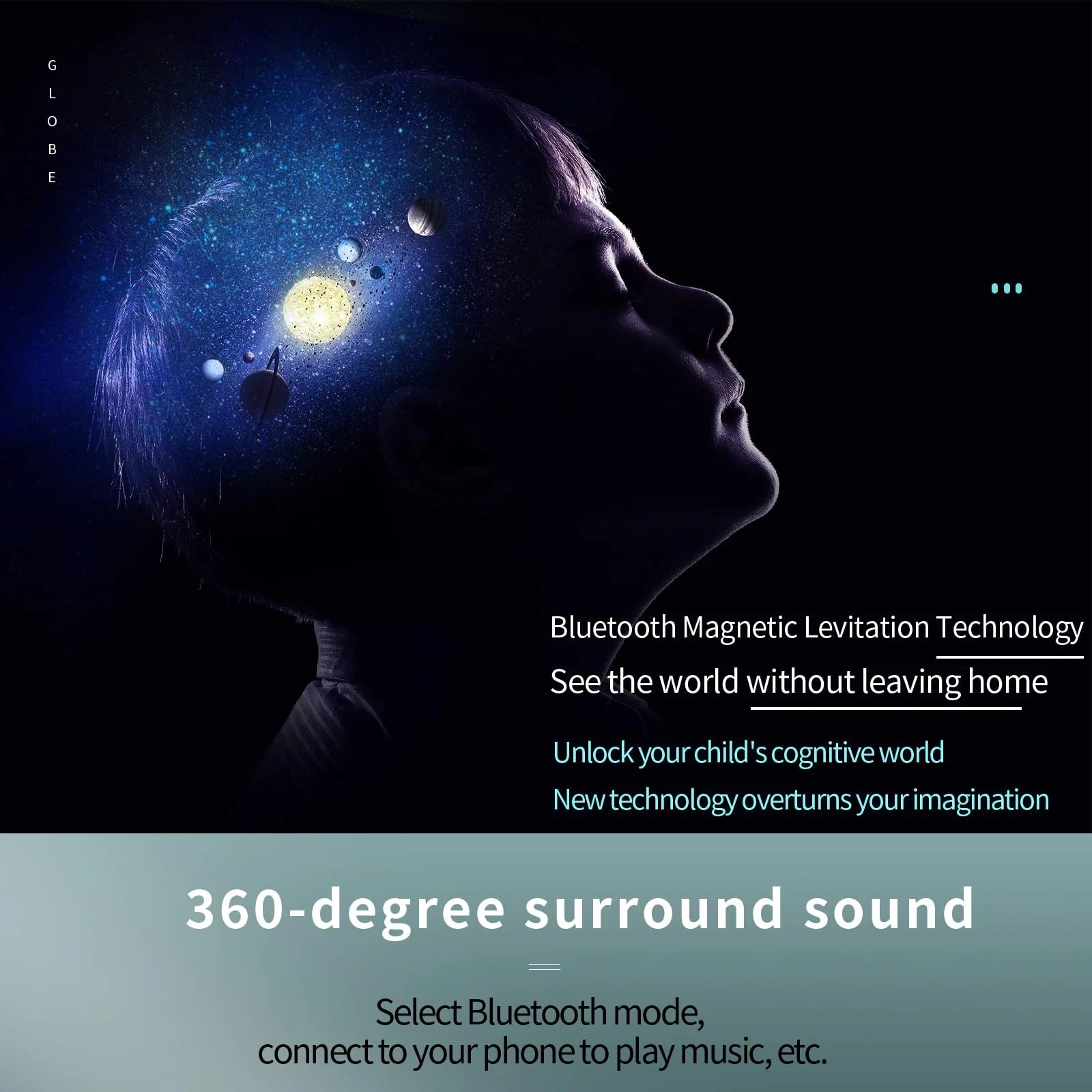 Magnetic Levitation Bluetooth Speaker Constellation Lamp Spinning Floating World Globe for Kids Learning or Men Boss Office Desk Accessories Decor,Cool Tech Gadgets Unique Desk Toy Gift for Teens